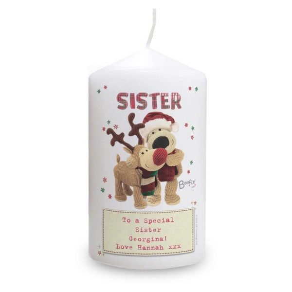 Personalised Boofle Christmas Reindeer Candle