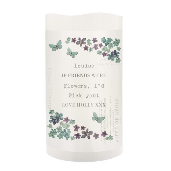Personalised Forget Me Not LED Candle