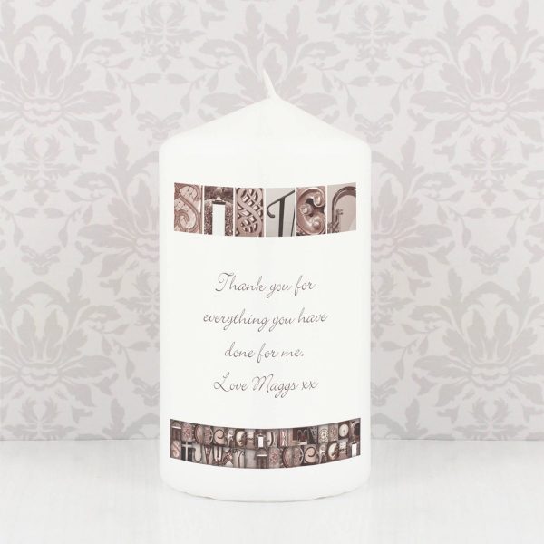 Personalised Affection Art Any Message Candle