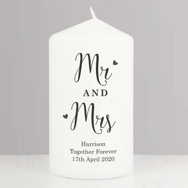 Personalised Married Couple Pillar Candle