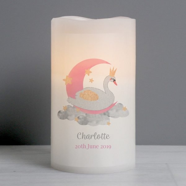 Personalised Swan Lake LED Candle