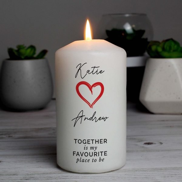 Personalised Together Is My Favourite Place Pillar Candle