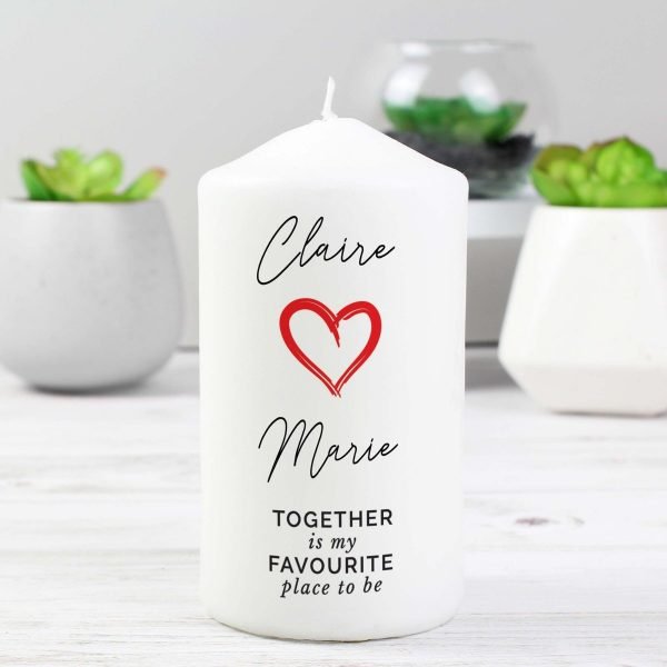 Personalised Together Is My Favourite Place Pillar Candle