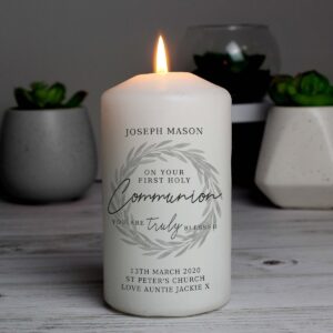 Personalised ‘Truly Blessed’ First Holy Communion Pillar Candle