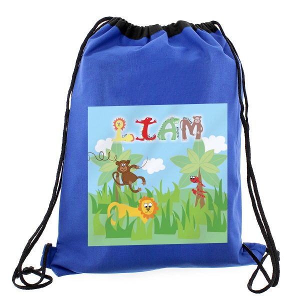 Personalised Blue Animal Alphabet Swim & Kit Bag