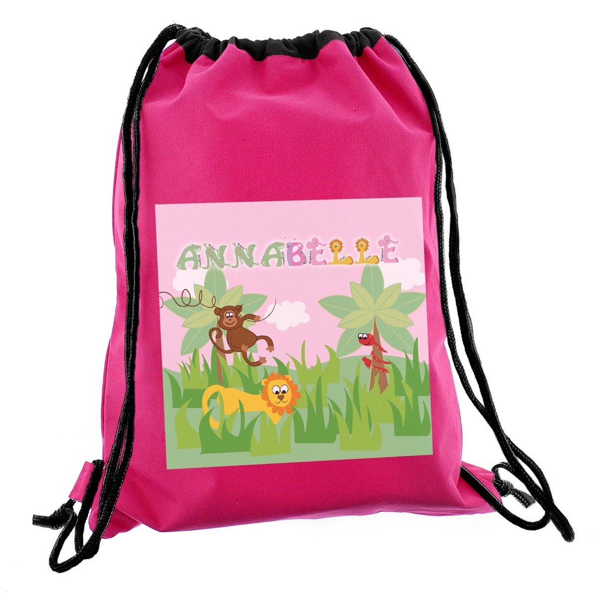 Personalised Pink Animal Alphabet Swim & Kit Bag