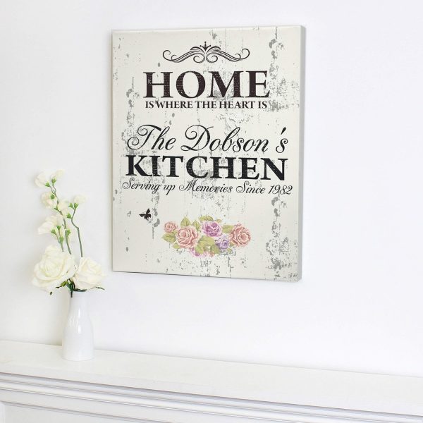 Personalised Floral Shabby Chic Canvas