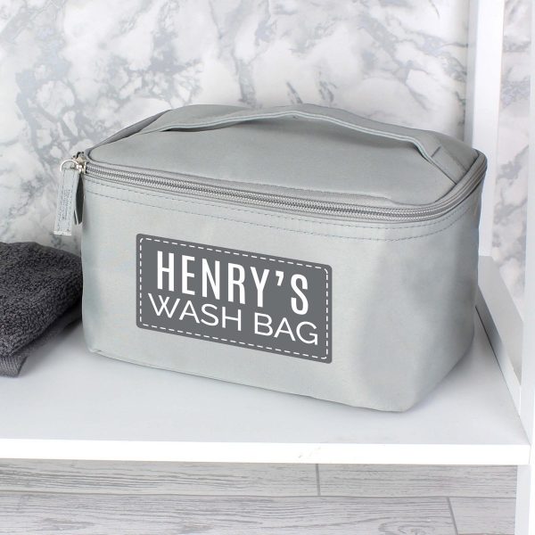 Personalised Classic Grey Vanity Bag