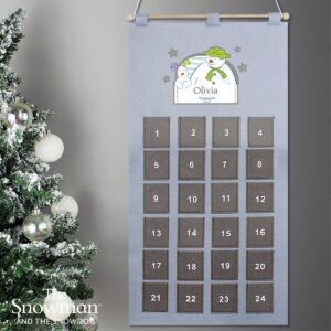Personalised Elf Advent Calendar In Silver Grey