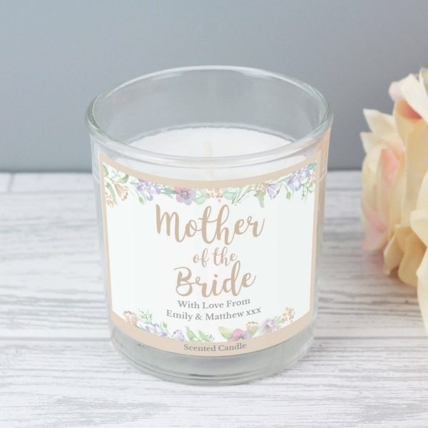 Personalised Mother of the Bride ‘Floral Watercolour Wedding’ Scented Jar Candle