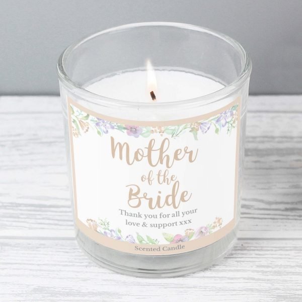 Personalised Mother of the Bride ‘Floral Watercolour Wedding’ Scented Jar Candle