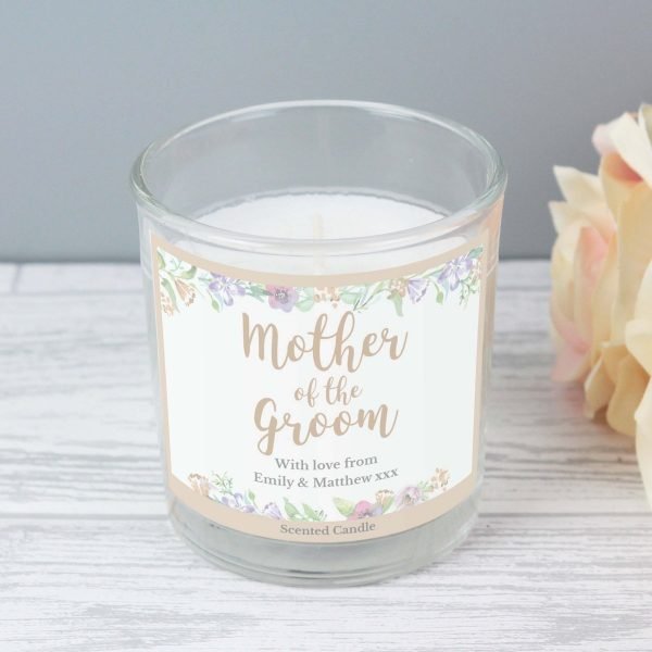 Personalised Mother of the Groom ‘Floral Watercolour Wedding’ Scented Jar Candle