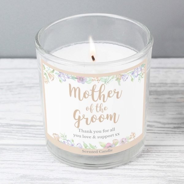 Personalised Mother of the Groom ‘Floral Watercolour Wedding’ Scented Jar Candle