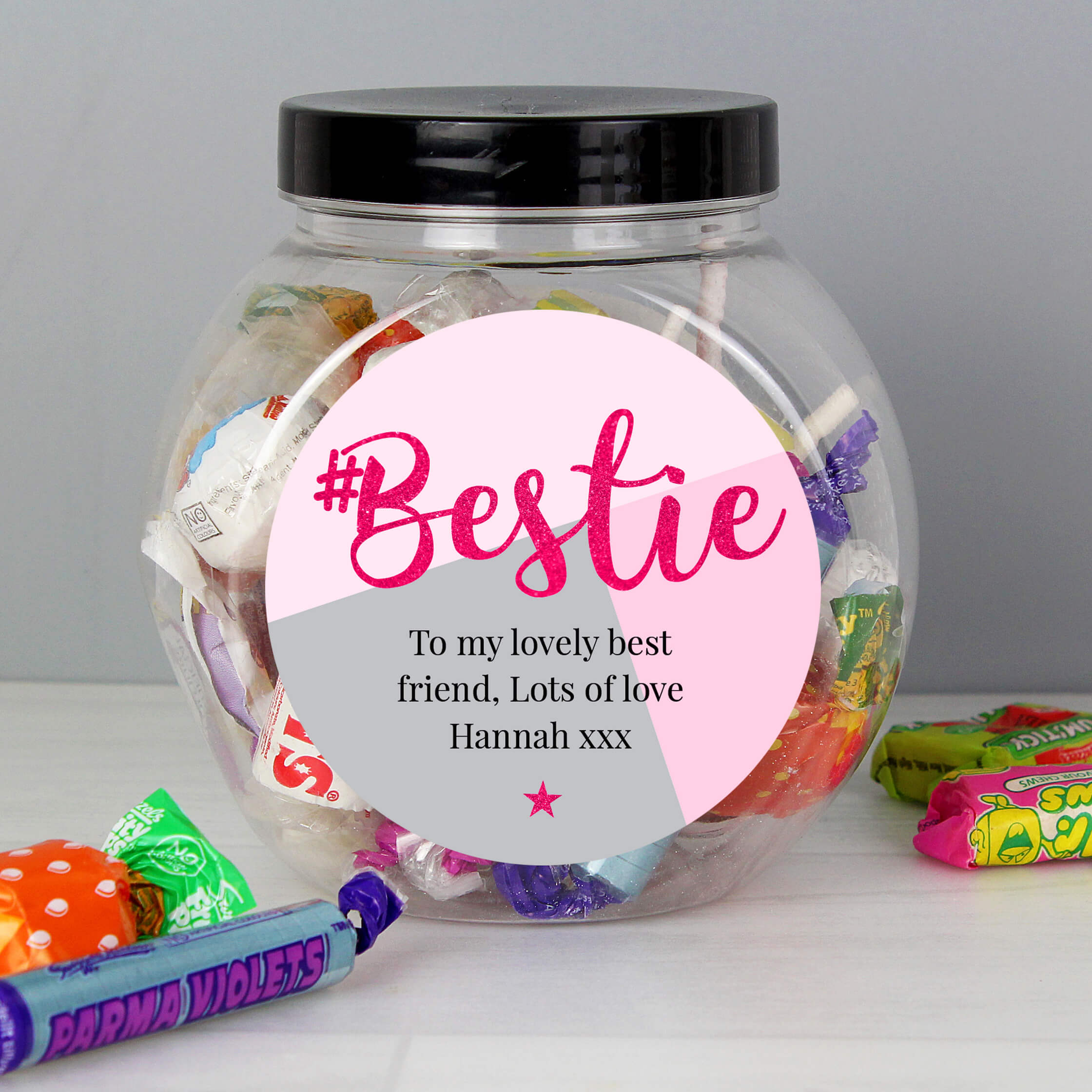 Personalised #Bestie Sweet Gift Jar
