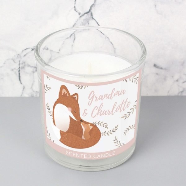 Personalised Mummy and Me Fox Scented Jar Candle
