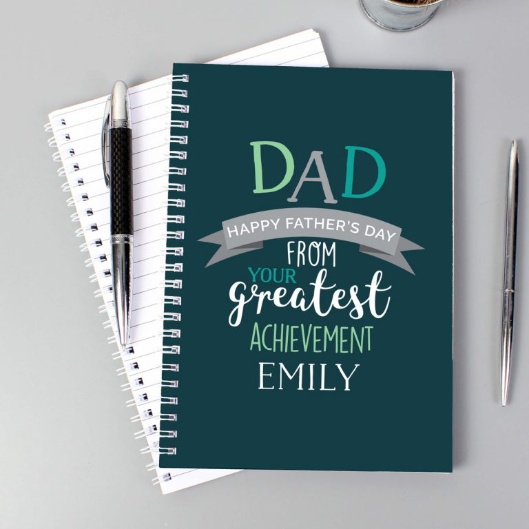 Personalised Dad’s Greatest Achievement A5 Notebook