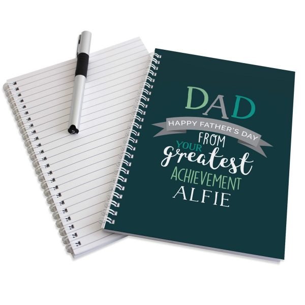 Personalised Dad’s Greatest Achievement A5 Notebook