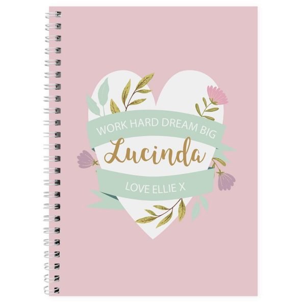 Personalised Floral Heart Mother’s Day A5 Notebook