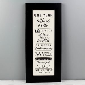 Personalised 1st Anniversary Letterbox Frame