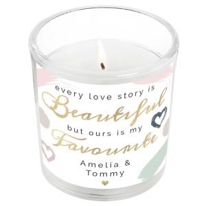 Personalised Black Swirl Scented Jar Candle
