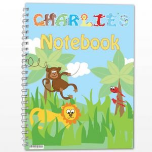Personalised Blue Animal Alphabet – A5 Notebook