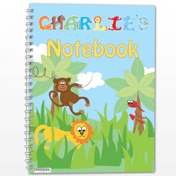 Personalised Blue Animal Alphabet – A5 Notebook