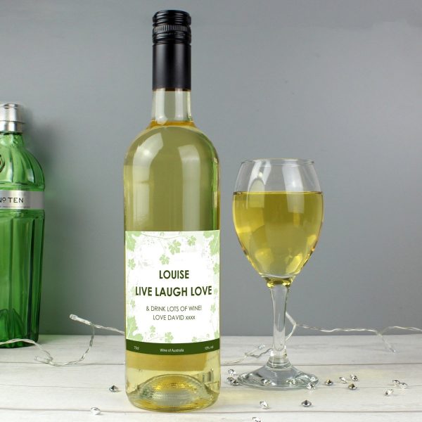 Personalised White Wine Ivy Label