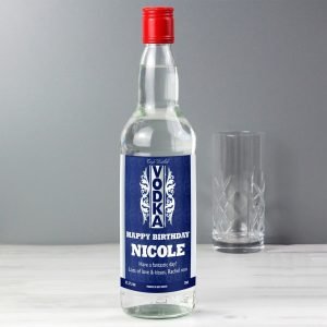 Personalised Blue & Silver Stripe Vodka