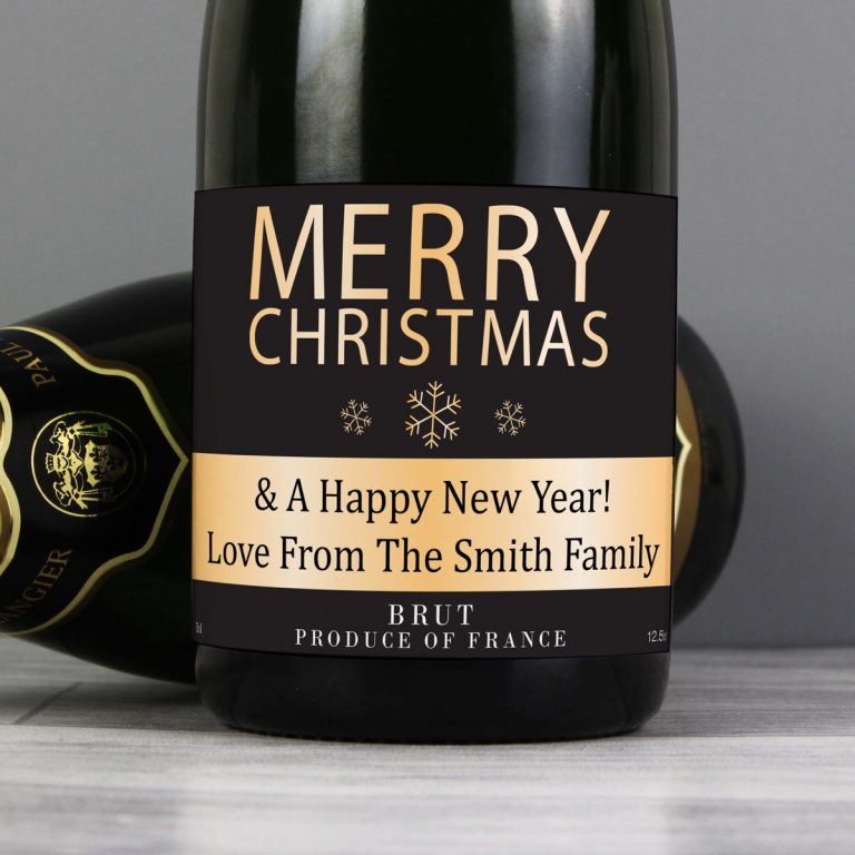 Personalised Merry Christmas Champagne