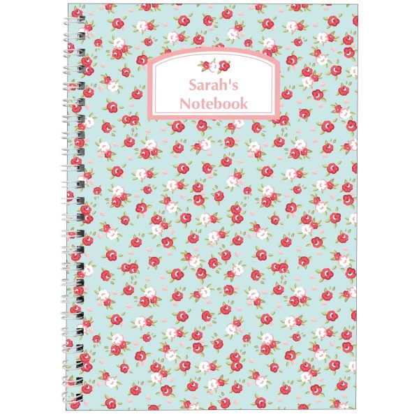 Personalised Vintage Floral A5 Notebook