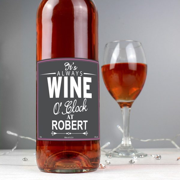 Personalised Wine O’Clock Rose Wine