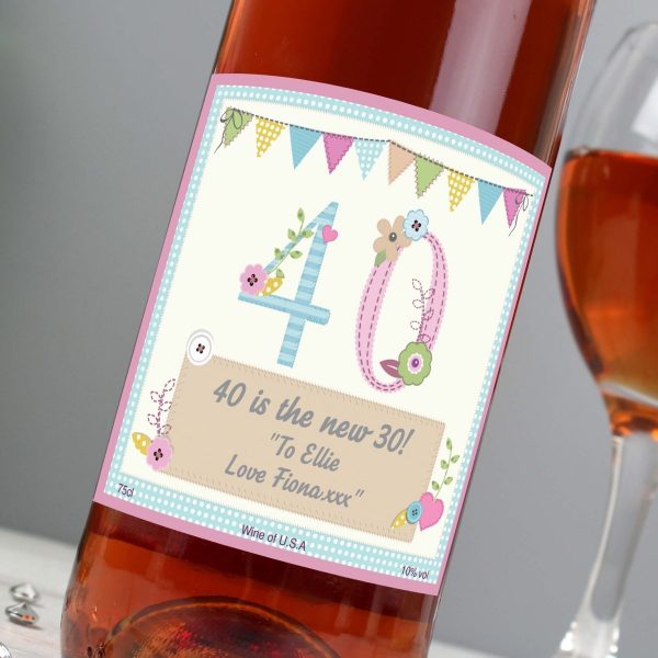 Personalised Birthday Craft Rose Wine