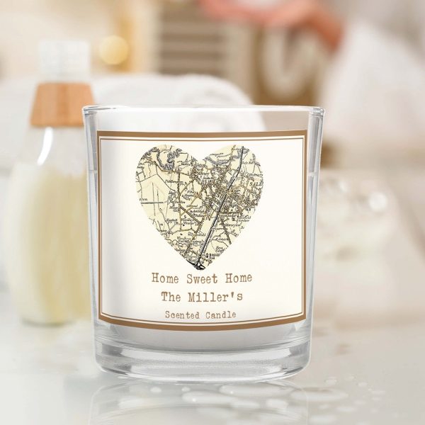 Personalised 1896 – 1904 Revised New Map Heart Scented Jar Candle