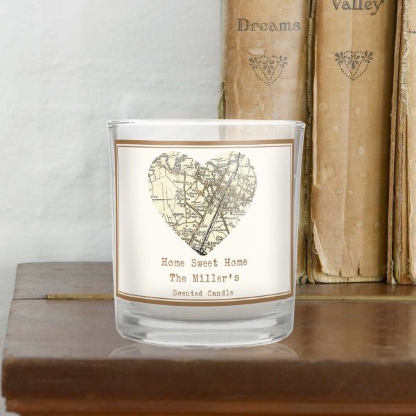 Personalised 1896 – 1904 Revised New Map Heart Scented Jar Candle