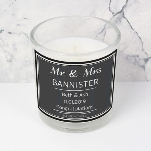 Personalised Black Swirl Scented Jar Candle
