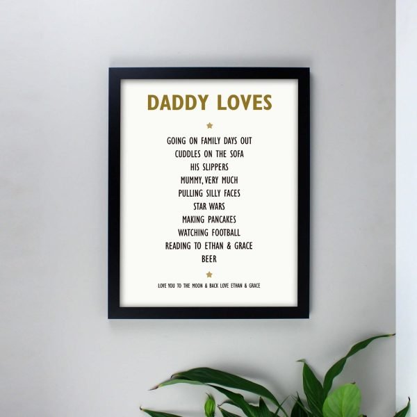 Personalised List of Love Black Framed Print