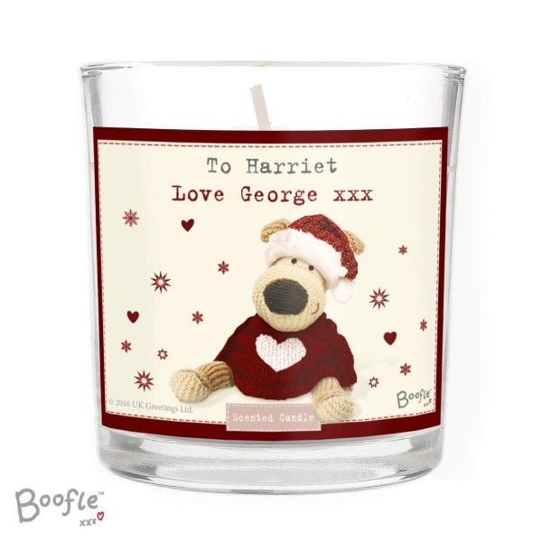 Personalised Boofle Christmas Love Scented Jar Candle