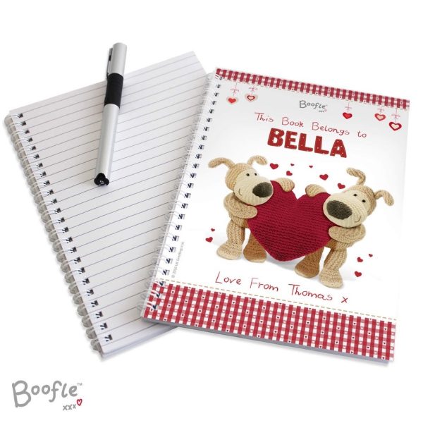 Personalised Boofle Shared Heart A5 Notebook
