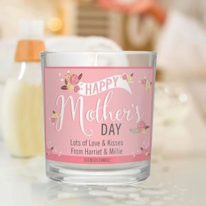Personalised Floral Bouquet Mother’s Day Scented Jar Candle