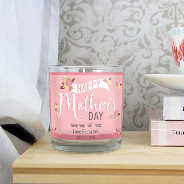 Personalised Floral Bouquet Mother’s Day Scented Jar Candle
