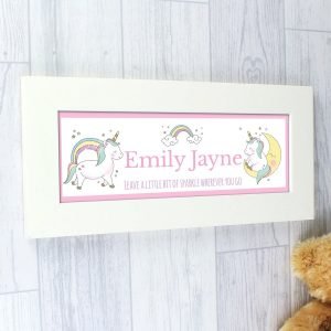 Personalised Baby Unicorn Name Frame