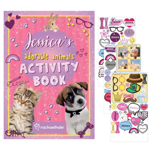Personalised Rachael Hale Adorable Animals Activity Book With Stickers