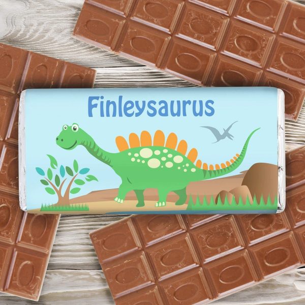 Personalised Dinosaur Milk Chocolate Bar