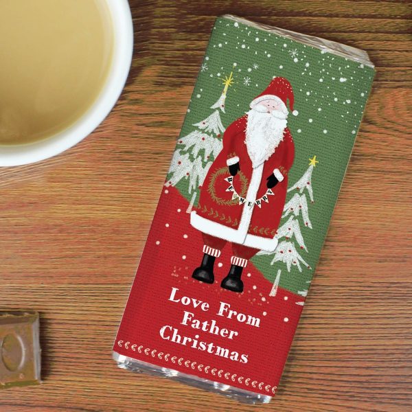 Personalised Father Christmas Milk Chocolate Bar