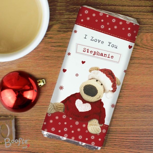 Personalised Boofle Christmas Love Milk Chocolate Bar