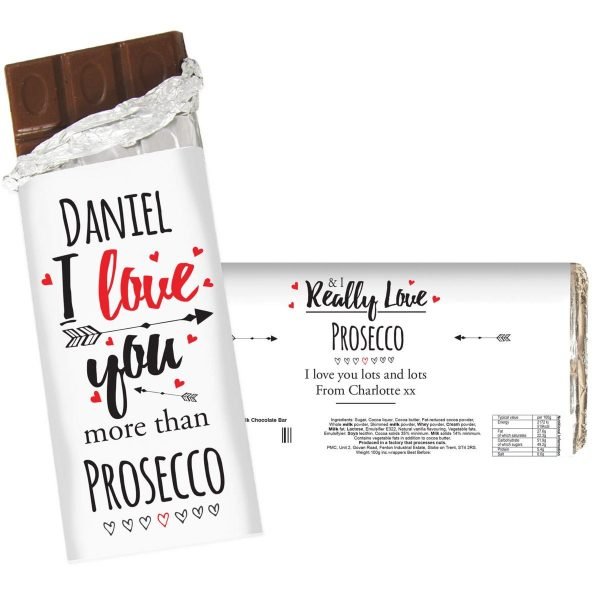 Personalised I Love You More Than… Milk Chocolate Bar