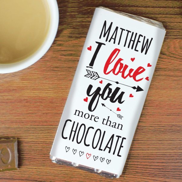 Personalised I Love You More Than… Milk Chocolate Bar