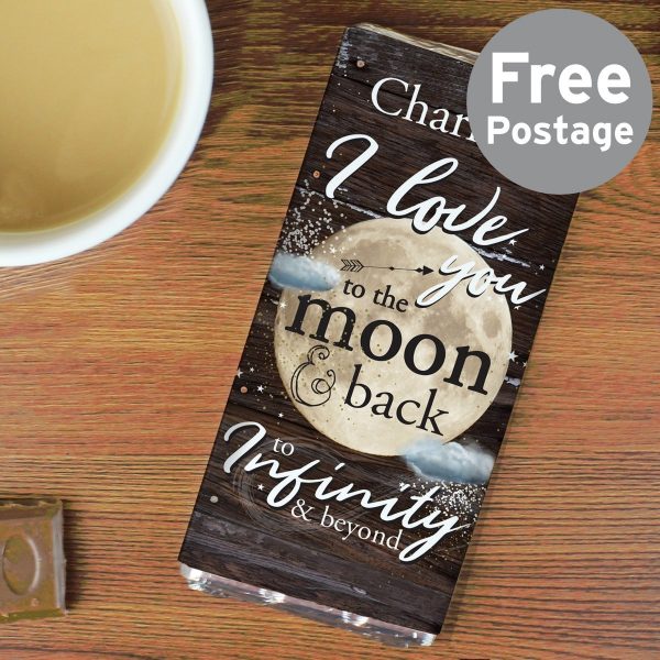 Personalised To the Moon & Infinity… Milk Chocolate Bar