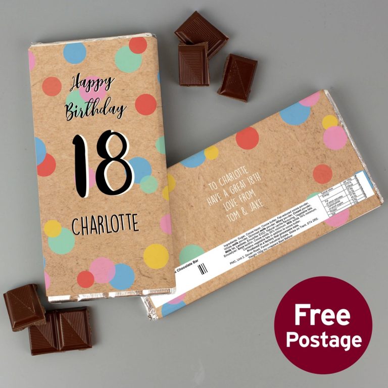 Personalised Birthday Colour Confetti Milk Chocolate Bar