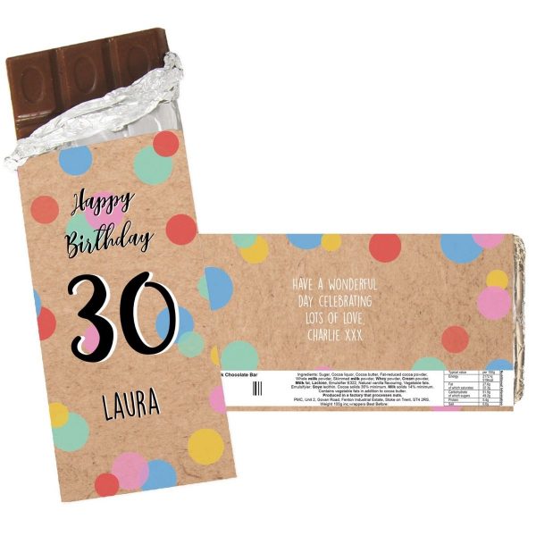 Personalised Birthday Colour Confetti Milk Chocolate Bar